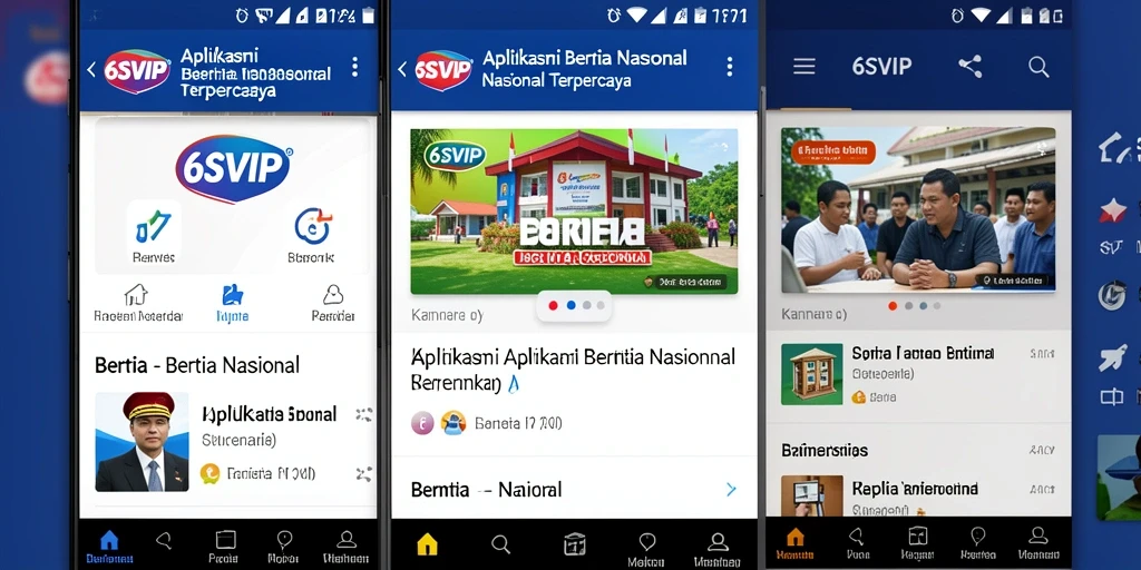 Antarmuka intuitif aplikasi 6SVIP yang menyajikan berita nasional.