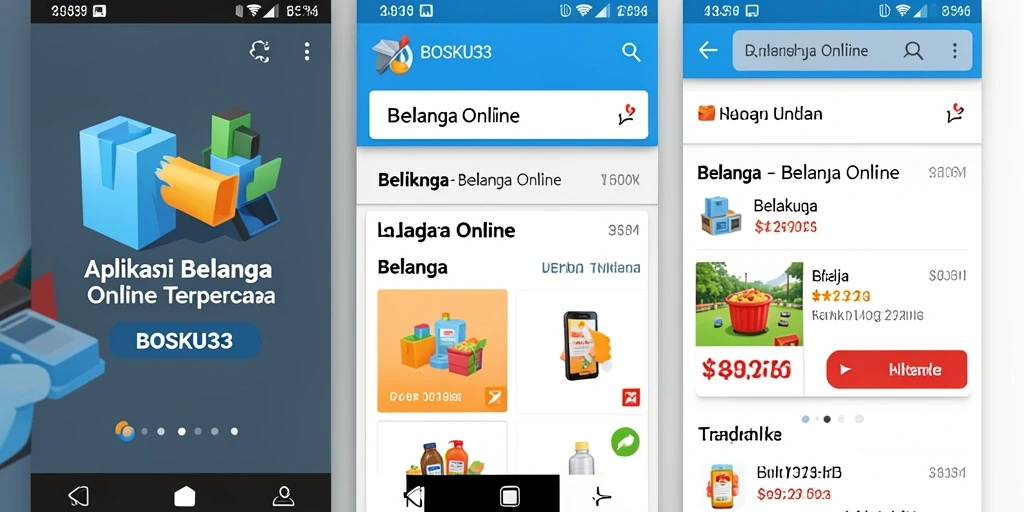 Tampilan antarmuka aplikasi BOSKU33 untuk belanja online.