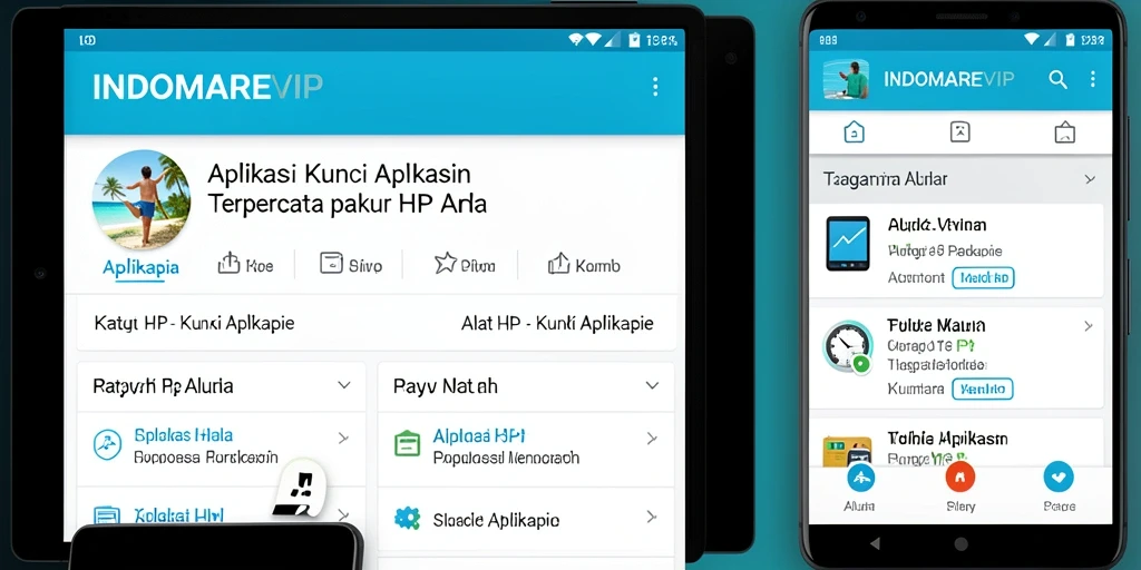 Antarmuka pengguna INDOMAREVIP dengan fungsi kunci aplikasi yang mudah.