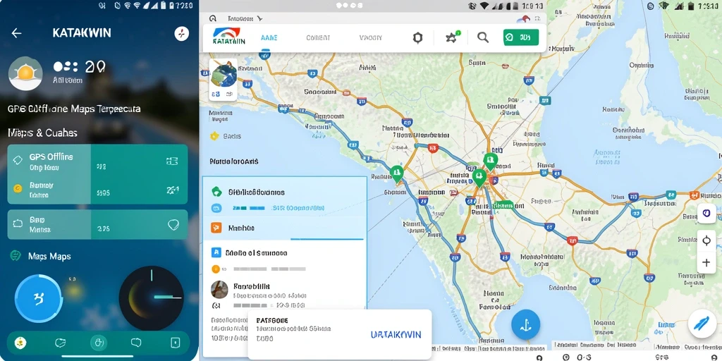 Antarmuka KATAKWIN menampilkan fungsi GPS Offline Maps dengan jelas.