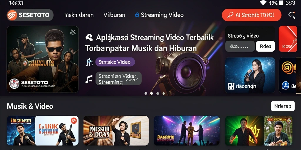 Tampilan antarmuka SESETOTO yang menarik untuk menikmati Streaming Video.